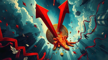 Surreal Digital Painting Market Crash Metaphor