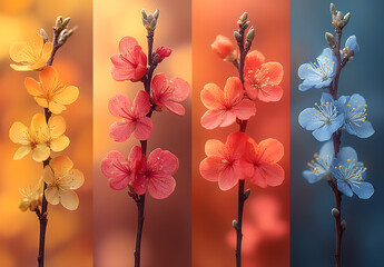 Vibrant Spring Blossoms Four Seasonal Colors