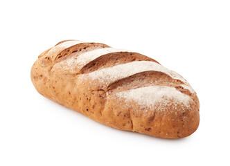 One loaf of bread isolated on white