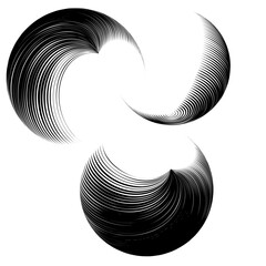 Contemporary set of halftone rounded 3d figures