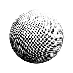 Contemporary set of halftone rounded 3d figures