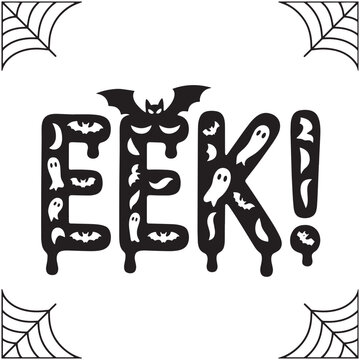 Spooky halloween eek bats ghosts creepy cute