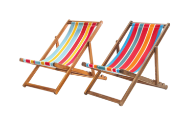Beach chair chairs beach relaxation on transparent background. 