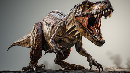 Fototapeta premium Roaring T-Rex Dinosaur with Sharp Teeth