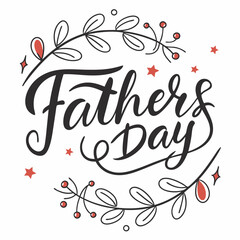 Happy Father's Day Red Swirl Design for Prints