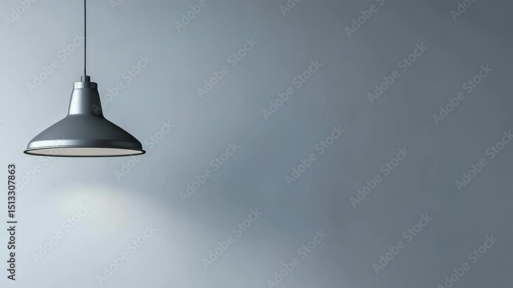 Poster a lamp hangs from the ceiling in a cozy room, providing soft light