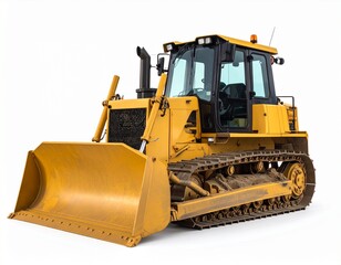 Fototapeta premium Bulldozer isolated on isolated white background. . rendering