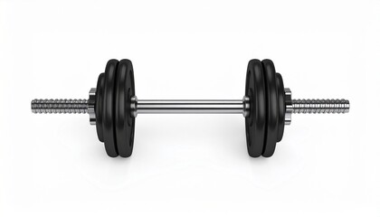 Curved barbell isolated on white background. . rendering 