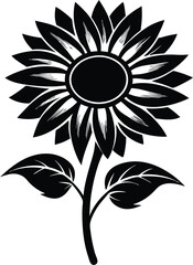 Sunflower Vector, Sunflower Silhouette Clipart Vector Design