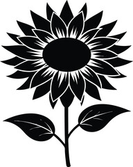 Sunflower Vector, Sunflower Silhouette Clipart Vector Design