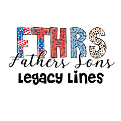 Fathers Sons Legacy Lines Design with American Flag and Animal Print