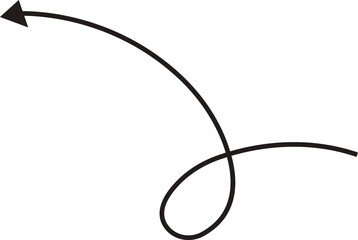Arrow icon. Hand drawn black line doodle arrow, curve arrow vector. Sketch curved dashed arrows design isolated on transparent background. Direction shape for web and app.