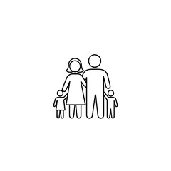 Obraz premium Family icon depicting parents and children in a simple design for parenting and unity themes