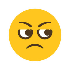 Fototapeta premium Cartoon Angry Face Emoji Vector