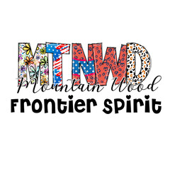 Mountain Wood Frontier Spirit Design -  Motivational Apparel Graphic