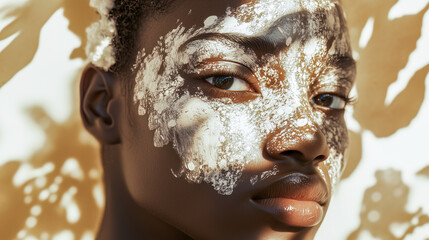 Artistic representation of vitiligo condition featuring contrasting skin tones, highlighting the beauty of natural pigmentation variations