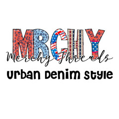 Naklejka premium Patriotic Leopard Print Urban Denim Style Merch Design