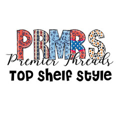 Naklejka premium Premier Threads Top Shelf Style Graphic Design with Patriotic and Animal Print
