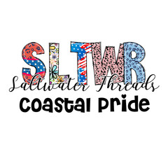 Saltwater Threads Coastal Pride Design - Patriotic & Coastal Themed Graphic Tee