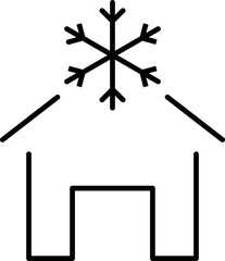 Frozen House Line Icon for Web Sites, Books, Cards, Apps