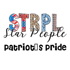 Star People Patriotic Pride Design with American Flag and Leopard Print