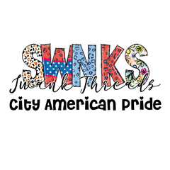 SWNK Threads City American Pride Design Graphic Tee