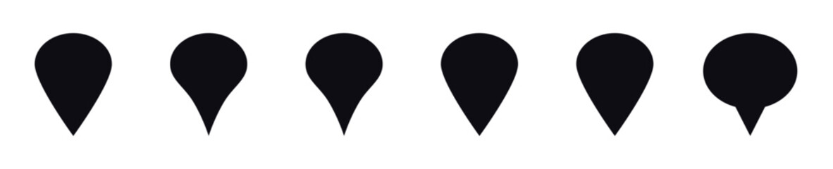 location icon set map pointer pin sign symbol icon place address navigation locator sign vector illustration, Location pin icon vector icon set black filled, vector illustration