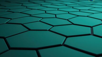 Obraz premium economy consumption sustainability concept. Abstract hexagonal pattern with teal and black tones creating a modern, geometric design.