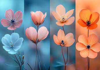 Pastel Flower Bloom Soft Hues and Delicate Petals