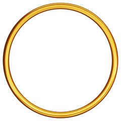 Simple golden circle geometric frames are isolated on white background. Luxury gold borders for wedding invitations, luxury templates, and decorative patterns. Golden png border design.