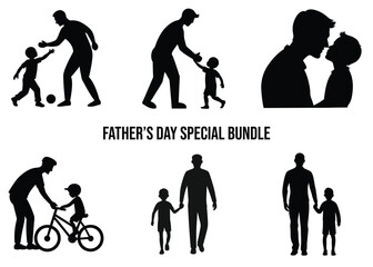 Fototapeta premium A Heartfelt Father Day Special Bundle A Touching Collection of Silhouettes Celebrating the Cherished Moments and Unbreakable Bond Between a Father and His Child