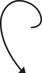 Arrow icon. Hand drawn black line doodle arrow, curve arrow vector. Sketch curved dashed arrows design isolated on transparent background. Direction shape for web and app.