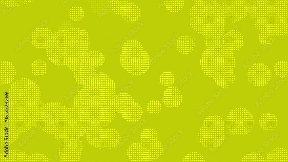 Aufkleber yellow color circular dots halftone bubble shapes moving upwards modern design loop able geometrical