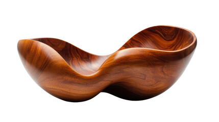 Elegant wooden bowl with a unique swirl design, perfect for home decor or serving food.