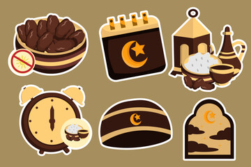 Set of ramadan sticker collection