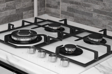 white gas stove close up