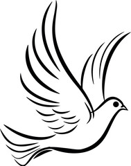Dove Sketch Vector – Clean and Simple Bird Outline