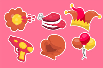  Set of april fool day sticker collection 