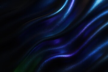 Obraz premium Deep blue and violet satin fabric with glowing accents and elegant soft shadow folds in dark