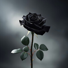 A rare and mysterious black rose, symbolizing deep emotions, elegance, farewell, and the beauty found in darkness and uniqueness.