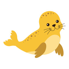 cute seal in flat style