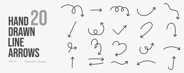 Hand Drawn Crayon Arrow Brush Set with Fun Kid Sketch Chalk Strokes Grunge Pencil Textures Doodle Lines Vector hand drawn brush stroke for presentation and Creative Design Projects