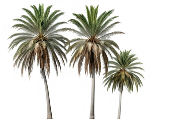 Palm trees on a white background