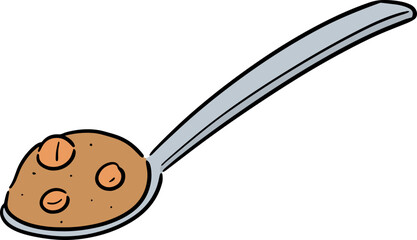 Illustration of peanut butter on spoon
