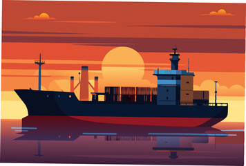 Obraz premium cargo ship in the sea