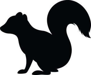 Silhouette of a Squirrel: Black and White Animal Outline, Wildlife Illustration, Nature Clipart, Rodent Silhouette, Forest Creature, Vector Graphic, Animal Icon, Squirrel Shape, Wildlife Art