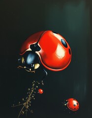 Fototapeta premium ladybug on a leaf