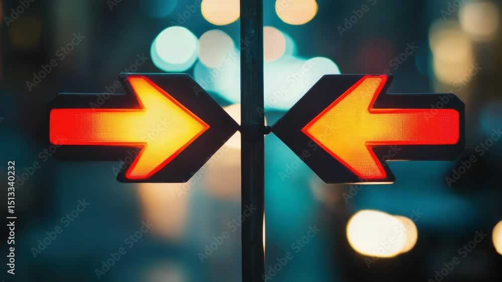 Aufkleber A close-up shot of a street sign with an arrow pointing direction, suitable for use in urban planning or navigation context