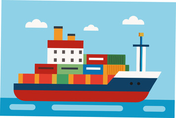 Obraz premium cargo ship in the sea