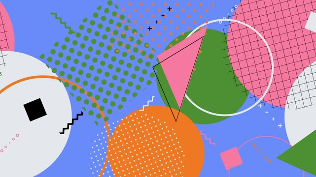 Abstract geometric colorful pattern graphic trendy pop shape background